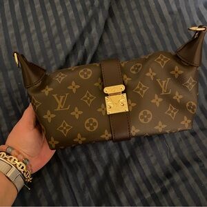 Louis Vuitton Dark Brown Monogram Bag with Gold Hardware